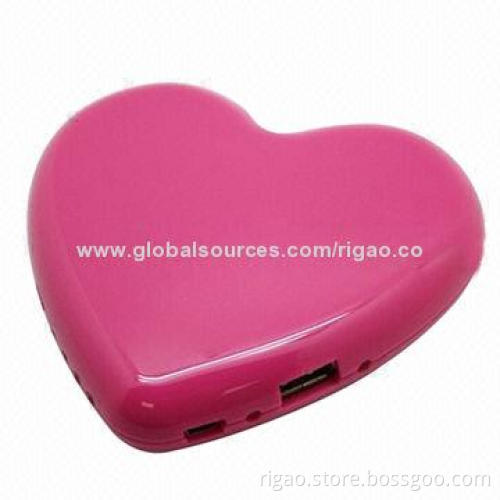 Sweetheart shape power bank, 5,000mAh
